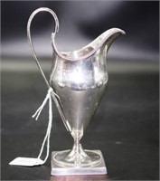 George III sterling silver helmet form cream jug