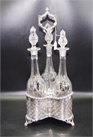 Good Victorian silver plate decanter stand