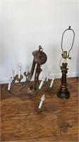 Brass candlestick chandelier
