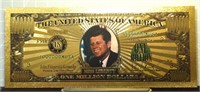 24k gold-plated banknote jfk John Kennedy