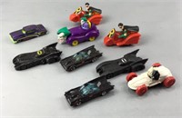 9 assorted Batman toy cars