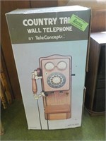 Repro country talk wall telephone in box