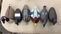 6 small cast iron ducks, 4 hand painted, all