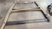 VINTAGE BOW SAW, 28" LONG BLADE
