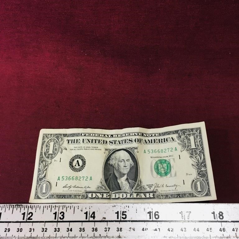 1969 United States $1 Paper Banknote Money Bill