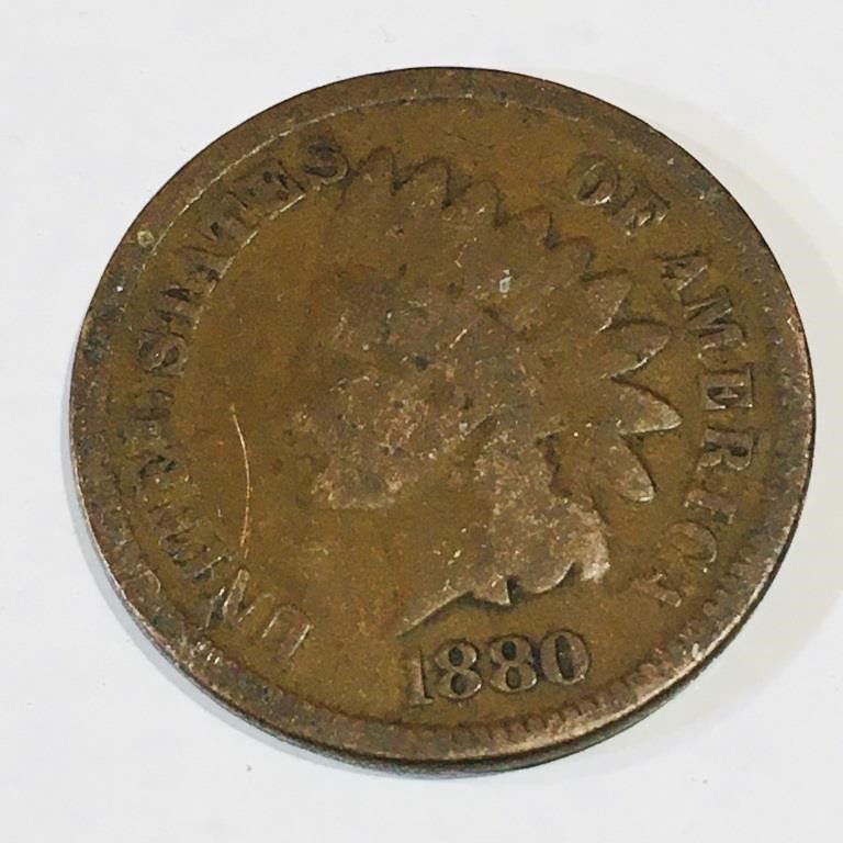 1880 United States Indian Head Penny Coin