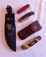 Uncle Henry Schrade single blade knife in leather