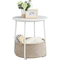 VASAGLE Small Round Side End Table, Modern
