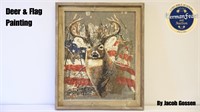 Deer & Flag Painting