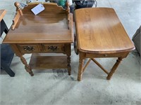 pair of maple tables