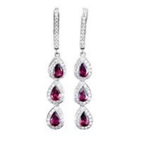 Natural Rhodolite Garnet Earrings