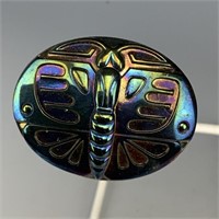 Black Amethyst Big Butterfly Hatpin