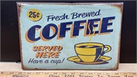 Decorative Tin Sign (8" x 12") - Fresh Brewed