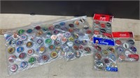 Assorted Adhesive Novelty Bottle Caps