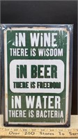 Decorative Tin Sign (8" x 12") - Beer Wisdom
