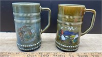 2 Irish Porcelain Beer Steins