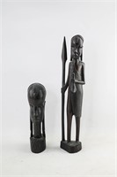 2 African Ebony Wood Maasai Tribal Sculptures