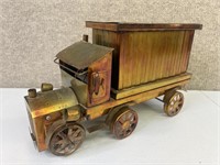 Copper Vintage Music Box - Truck - Works!