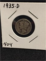 1935-D Silver Mercury Dime