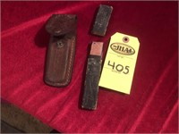6" Case Leather Knife Holder & Straight Razor Box