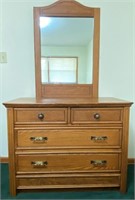40" 4 Drawer Lowboy Dresser with Mirror