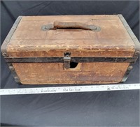 Wooden Box w Leather Handle