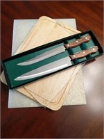 Pair of Maxam Steel Knives & Cutting Boards