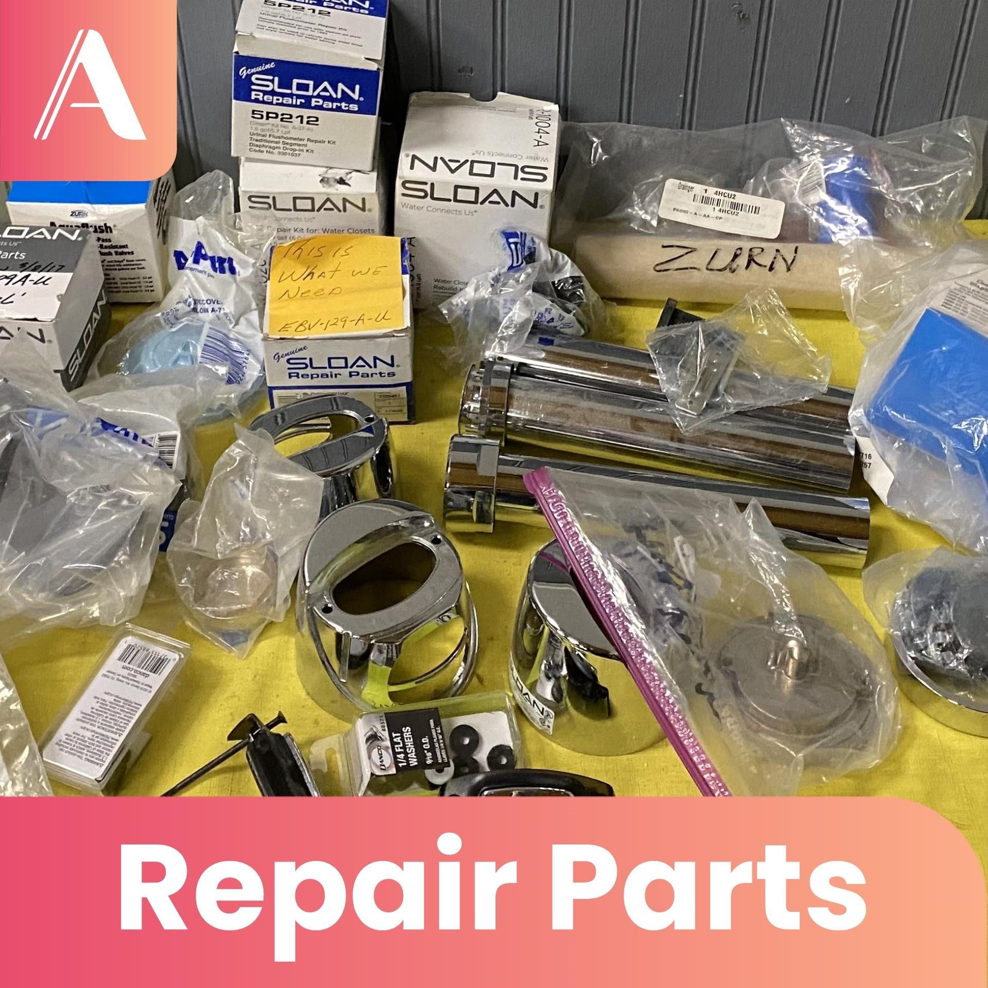 Assorted Sloan and Zurn Plumbing Repair Parts