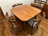 Tell City Small Maple Dropleaf Table & 4 Chairs