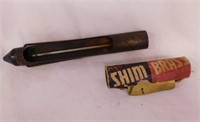 Brass gain bin thermometer w/ mercury, 13.5" long