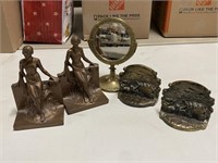Nude Lady & Coach Bookends, Mirror