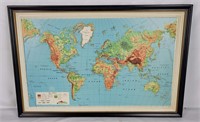 Vtg Nystrom Raised Relief World Map