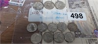 3 SILVER KENNEDY HALVES AND 9 SILVER QUARTERS