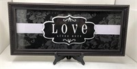 Framed Sign Love Lives Here 22” x 10”