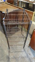 small metal shelf, rusted