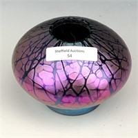 Abelman Art Glass Inscribed Vase