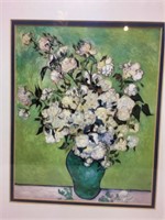 White Floral Still Life Watercolor Print