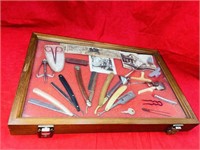 BARBER / BEAUTY DISPLAY CASE & CONTENTS