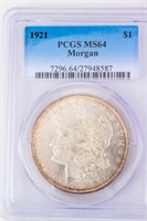 Coin 1921-P Morgan Silver Dollar PCGS MS64