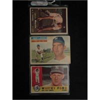 (3) Creased Vintage Ny Yankees Cards