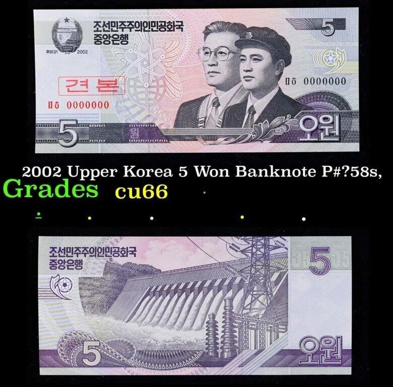 2002 Upper Korea 10 Won Banknote P# 59s, Specimen