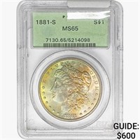 1881-S Morgan Silver Dollar PCGS MS65