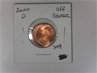 2000-D Lincoln Off-Center Mint Error