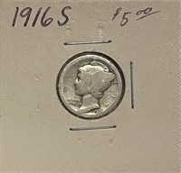 US 1916S Silver Mercury Dime