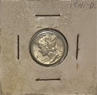 US 1941D Silver Mercury Dime