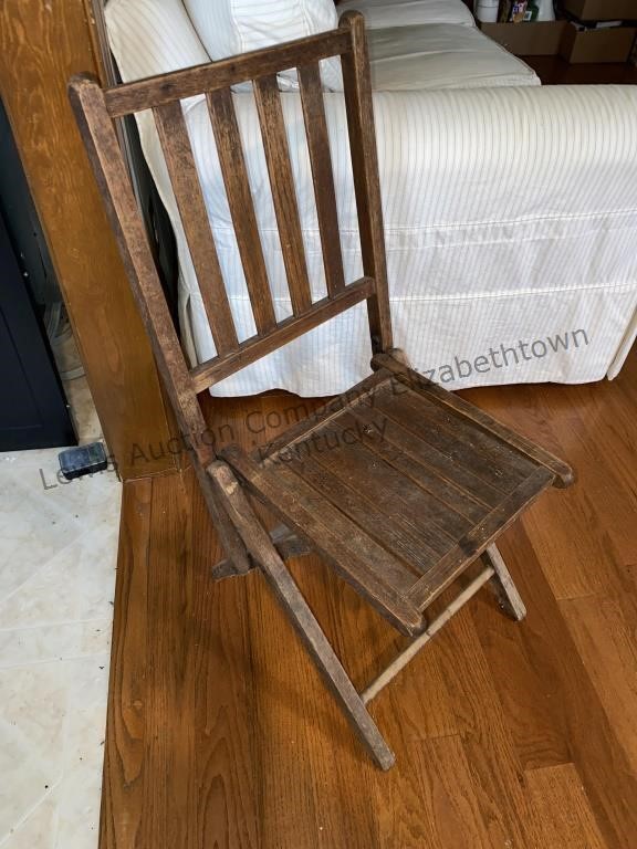 Vintage folding wooden chair