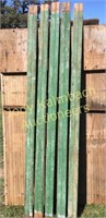 5 pieces of old green paint bead board 6' 6" ea