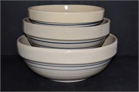 Vintage Marshall Pottery Crock Mixing Bowl Set
