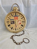 Vintage Haddon Brass Pocket Watch Wall Clock