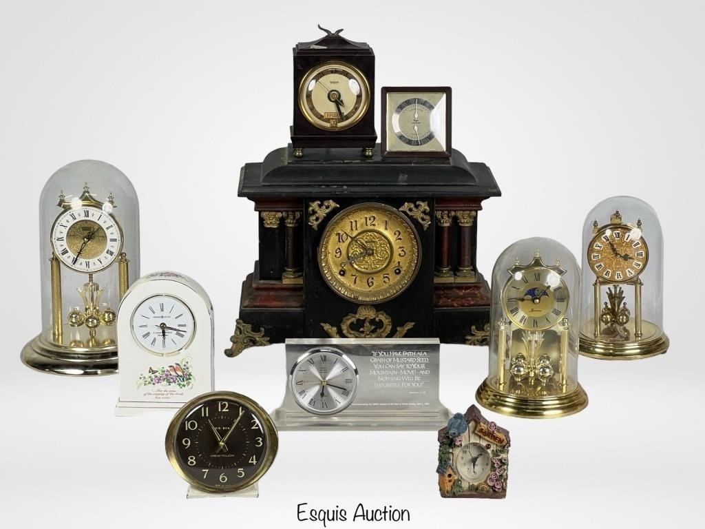 Group of Antique & Vintage Clocks